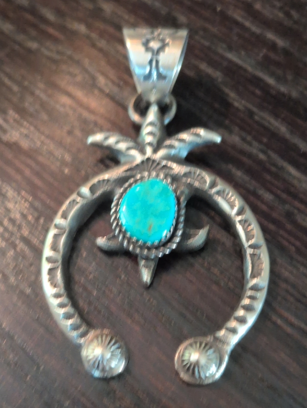 Billah Native American Naja Pendant Sterling Turquoise